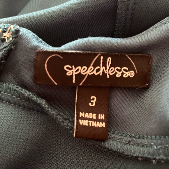 Speechless Jade Green Fit & Flare With Lace Detail Party Skater Dress Size 3 - Picture 4 of 7